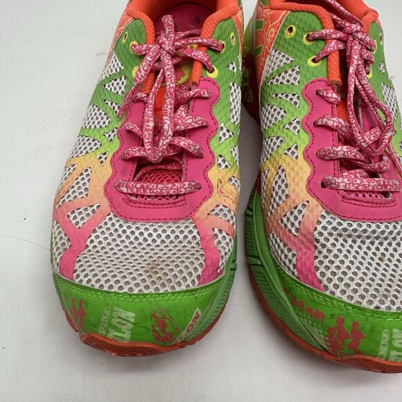 Asics Gel Noosa Tri 9 Triathlon C401N Pink Orange Lime Running Womens Size 7 - Picture 5 of 12